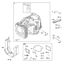 Cylinder Group Diagram and Parts List for 21R807-0089-G1 200000 - 399999 Briggs and Stratton Engine